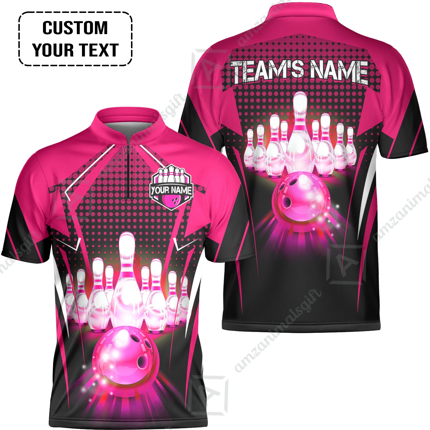 Custom Bowling Team Jerseys Polo Shirts, Bowling uniforms Ball & Pins Multicolor Jersey For Tournament Team Men Women Bowlers - Image 39