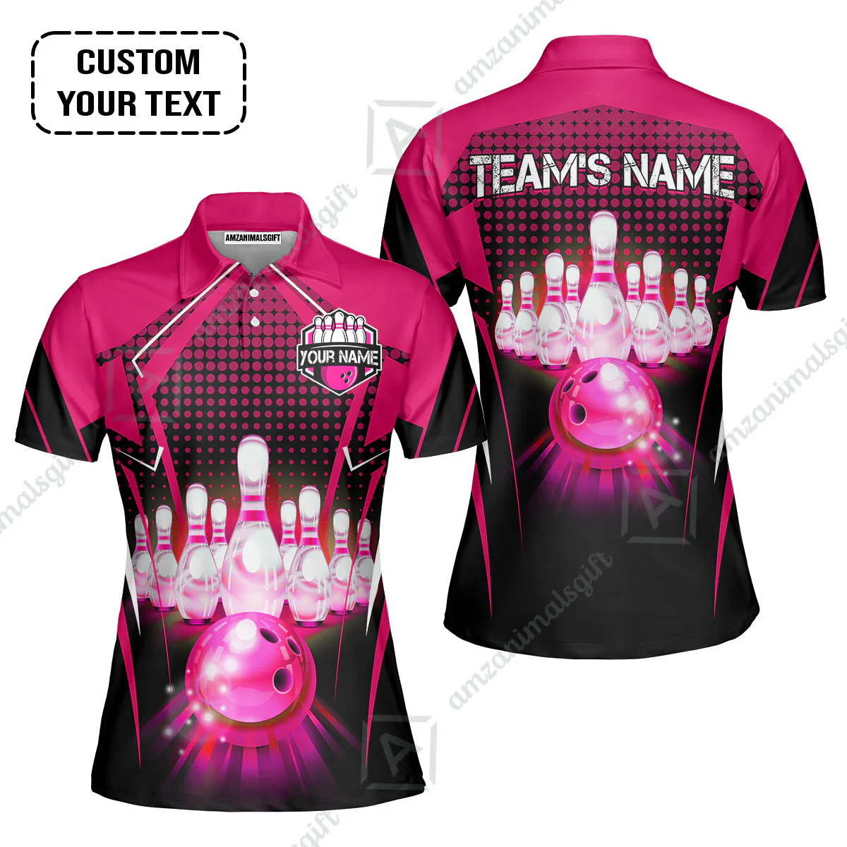 Custom Bowling Team Jerseys Polo Shirts, Bowling uniforms Ball & Pins Multicolor Jersey For Tournament Team Men Women Bowlers - Image 40