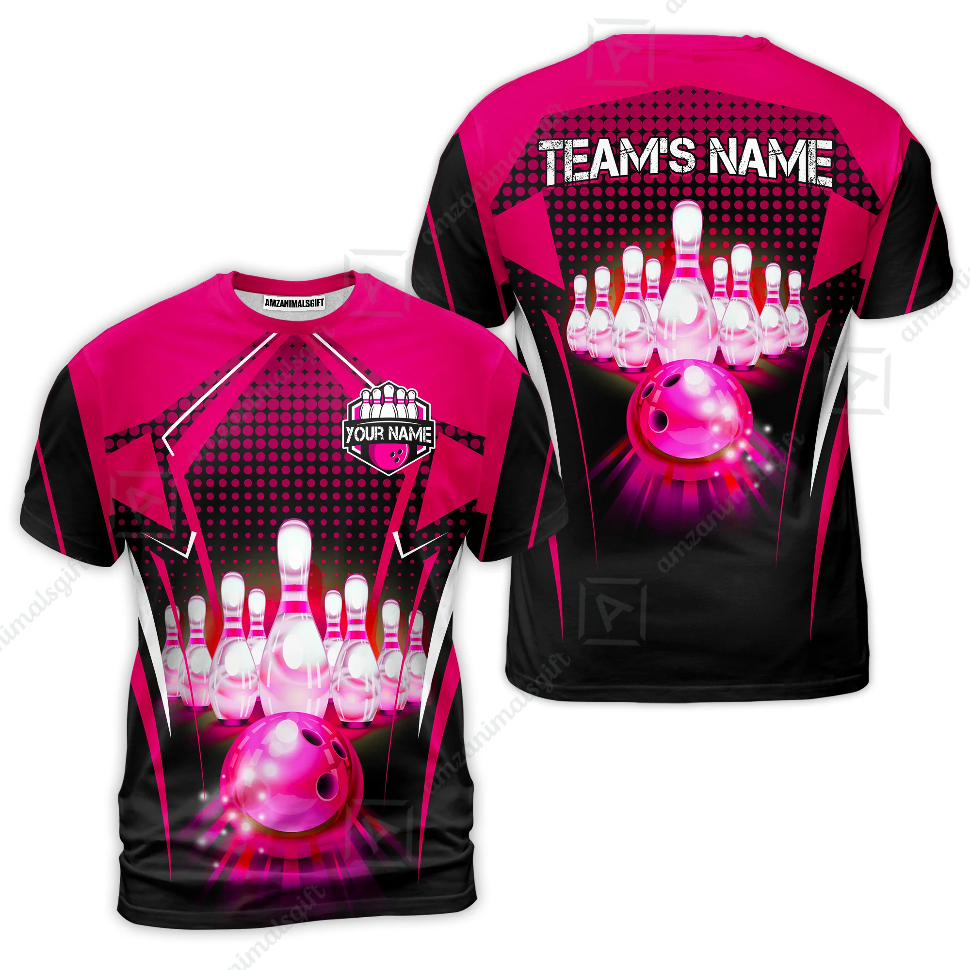 Custom Bowling Team Jerseys Polo Shirts, Bowling uniforms Ball & Pins Multicolor Jersey For Tournament Team Men Women Bowlers - Image 46