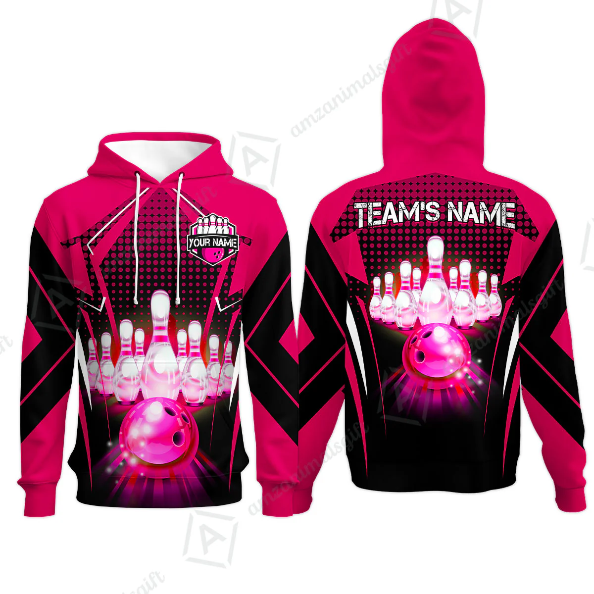 Custom Bowling Team Jerseys Polo Shirts, Bowling uniforms Ball & Pins Multicolor Jersey For Tournament Team Men Women Bowlers - Image 48
