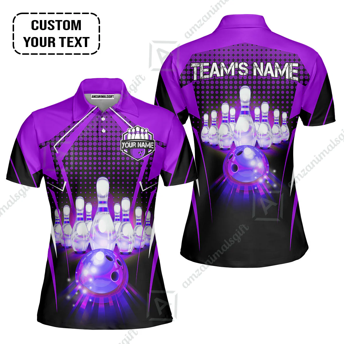 Custom Bowling Team Jerseys Polo Shirts, Bowling uniforms Ball & Pins Multicolor Jersey For Tournament Team Men Women Bowlers - Image 52