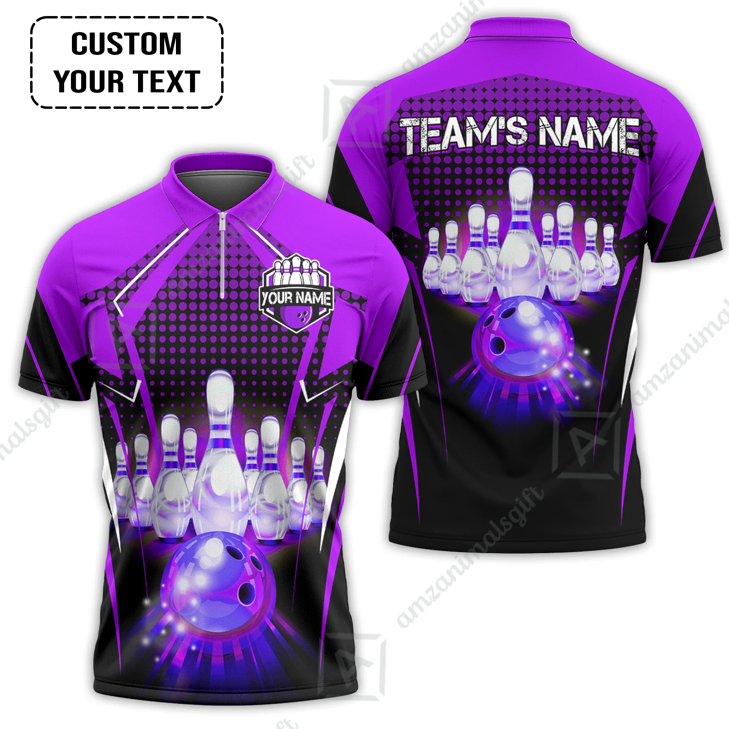 Custom Bowling Team Jerseys Polo Shirts, Bowling uniforms Ball & Pins Multicolor Jersey For Tournament Team Men Women Bowlers - Image 53