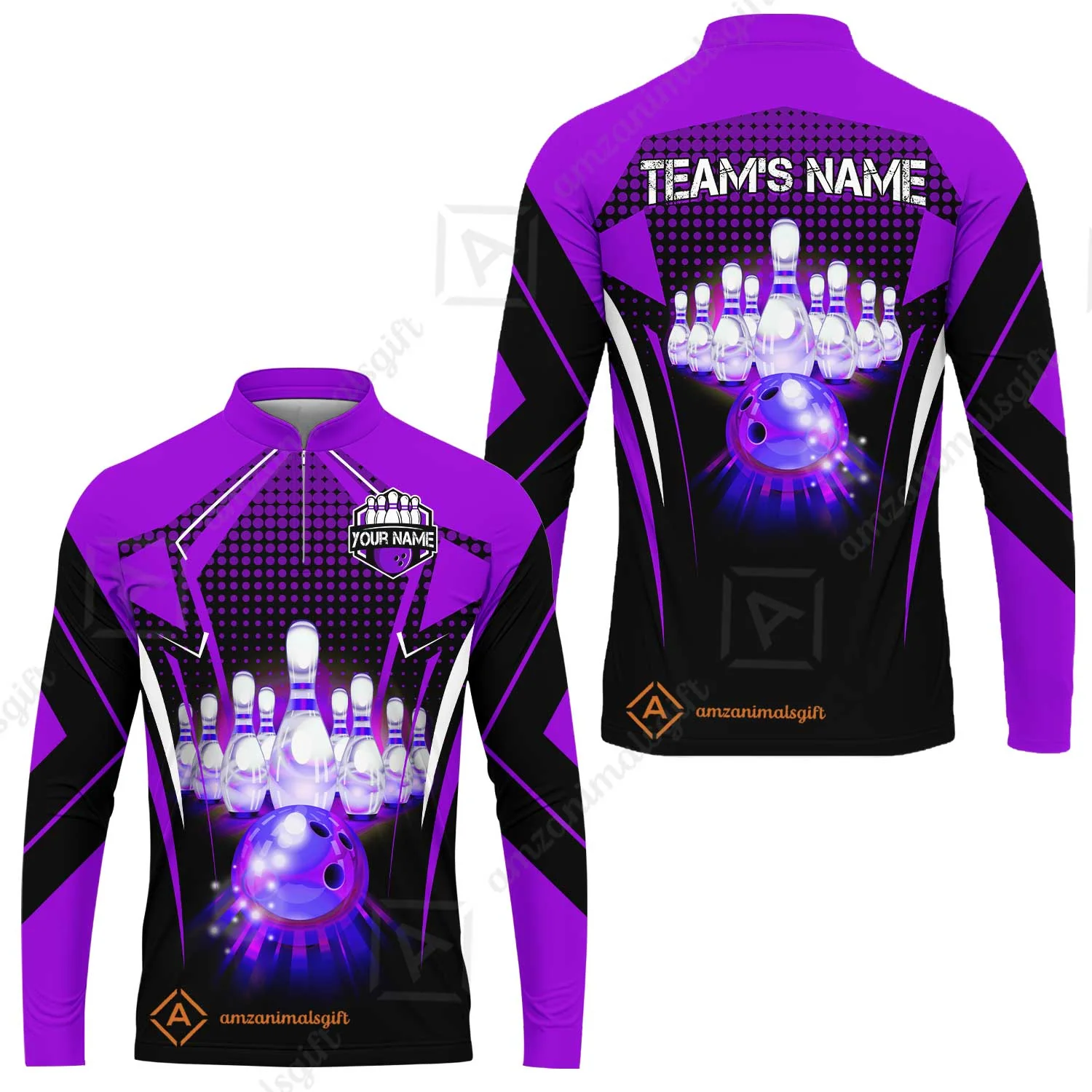 Custom Bowling Team Jerseys Polo Shirts, Bowling uniforms Ball & Pins Multicolor Jersey For Tournament Team Men Women Bowlers - Image 56