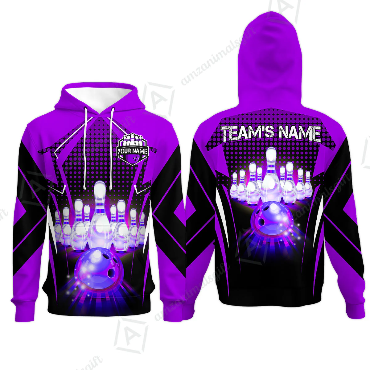 Custom Bowling Team Jerseys Polo Shirts, Bowling uniforms Ball & Pins Multicolor Jersey For Tournament Team Men Women Bowlers - Image 58