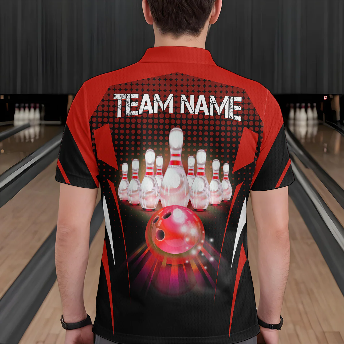Custom Bowling Team Jerseys Polo Shirts, Bowling uniforms Ball & Pins Multicolor Jersey For Tournament Team Men Women Bowlers - Image 6