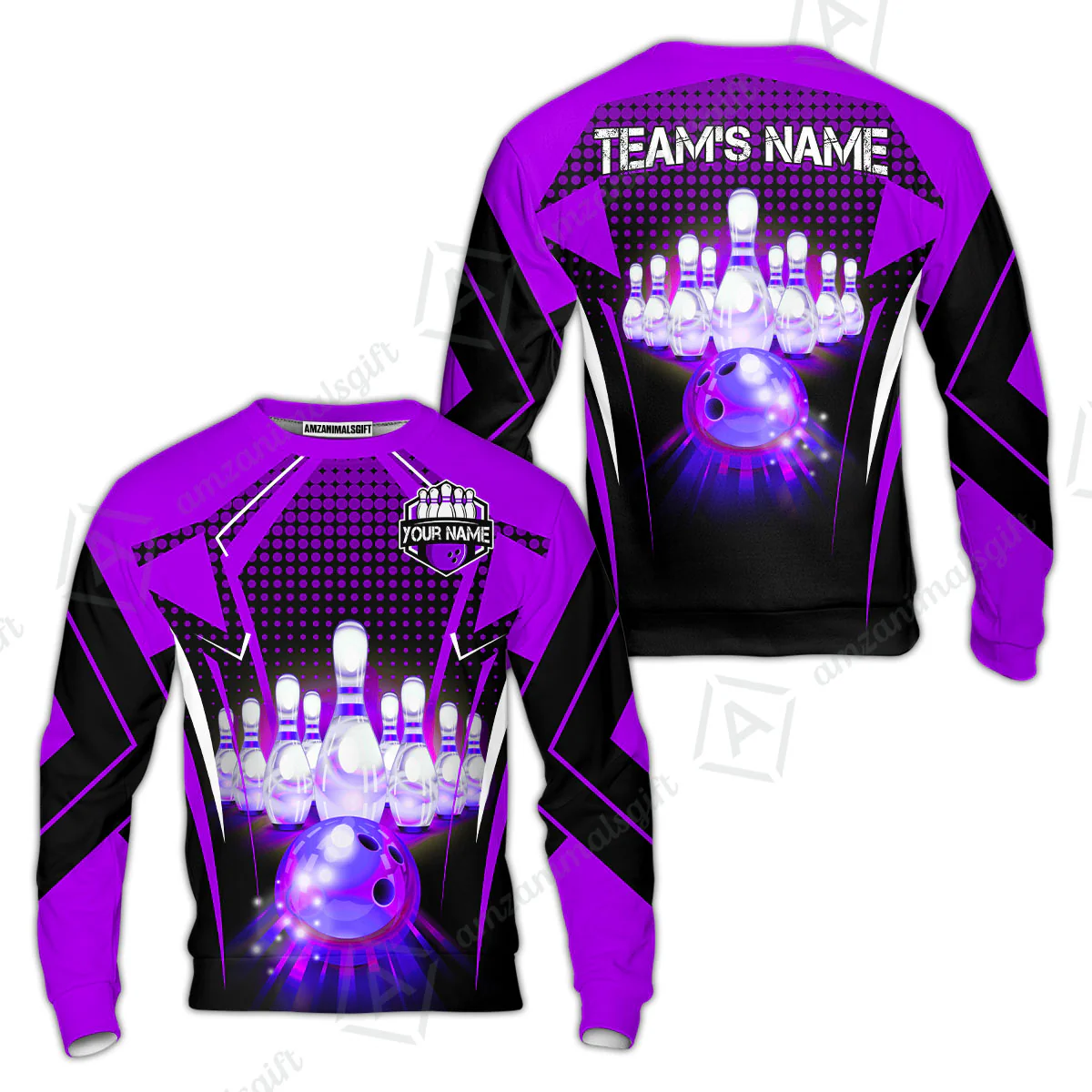 Custom Bowling Team Jerseys Polo Shirts, Bowling uniforms Ball & Pins Multicolor Jersey For Tournament Team Men Women Bowlers - Image 60