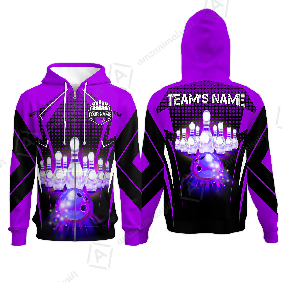 Custom Bowling Team Jerseys Polo Shirts, Bowling uniforms Ball & Pins Multicolor Jersey For Tournament Team Men Women Bowlers - Image 61