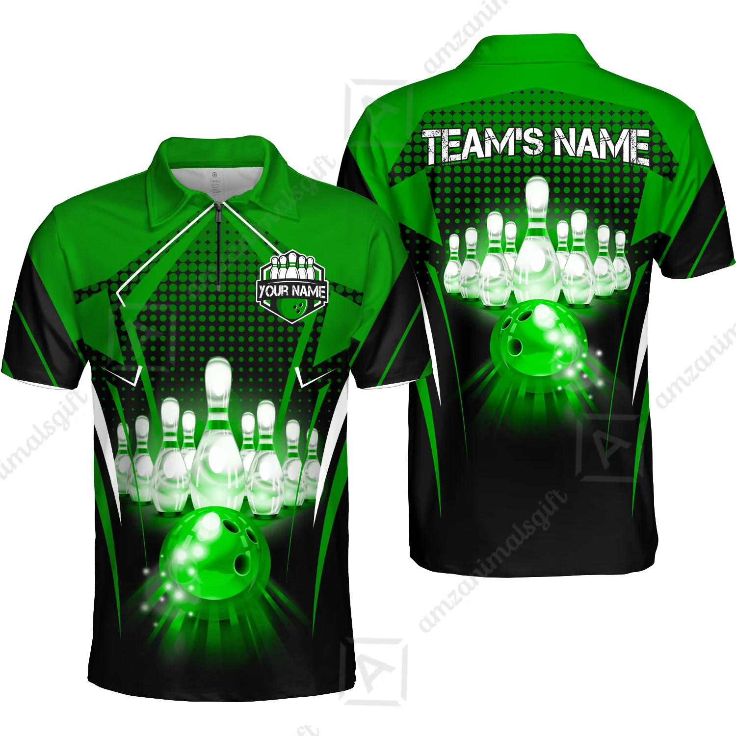 Custom Bowling Team Jerseys Polo Shirts, Bowling uniforms Ball & Pins Multicolor Jersey For Tournament Team Men Women Bowlers - Image 66