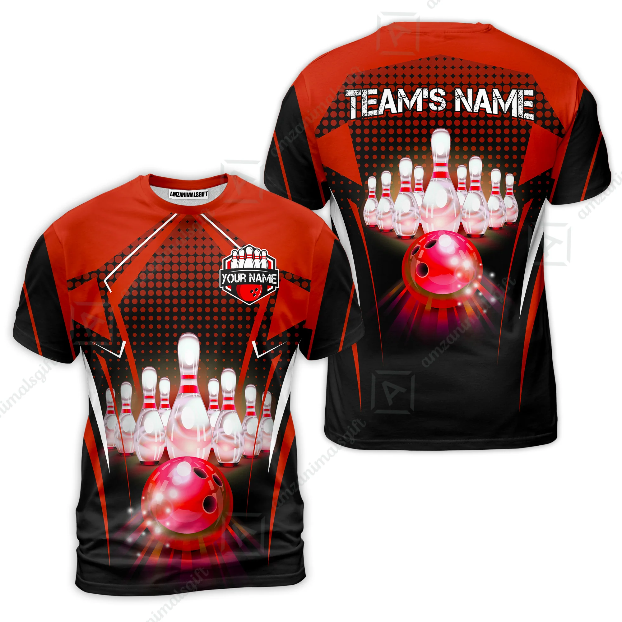Custom Bowling Team Jerseys Polo Shirts, Bowling uniforms Ball & Pins Multicolor Jersey For Tournament Team Men Women Bowlers - Image 7