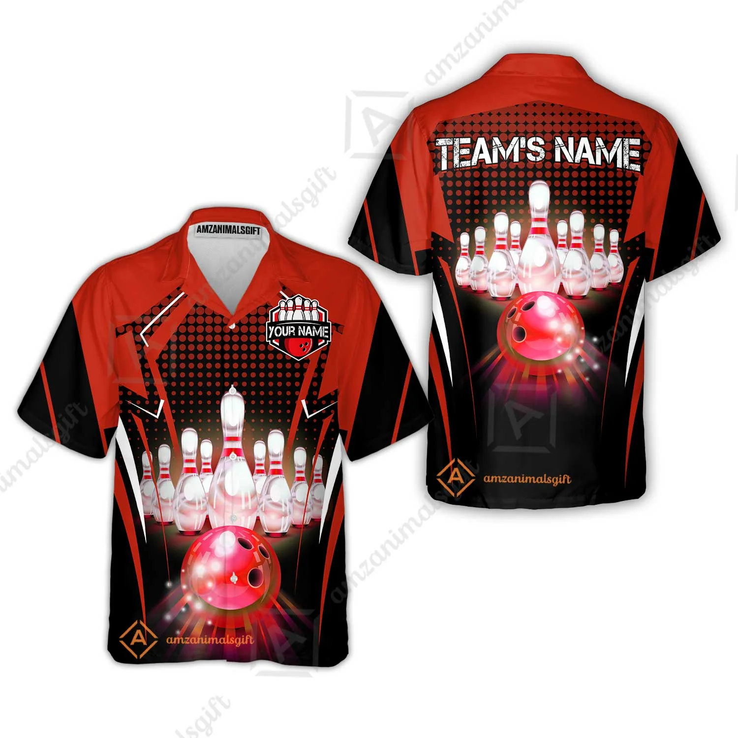 Custom Bowling Team Jerseys Polo Shirts, Bowling uniforms Ball & Pins Multicolor Jersey For Tournament Team Men Women Bowlers - Image 8