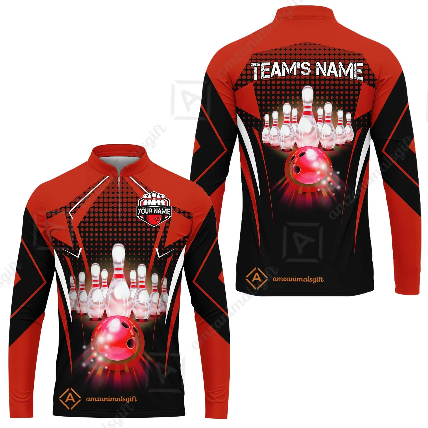 Custom Bowling Team Jerseys Polo Shirts, Bowling uniforms Ball & Pins Multicolor Jersey For Tournament Team Men Women Bowlers - Image 9