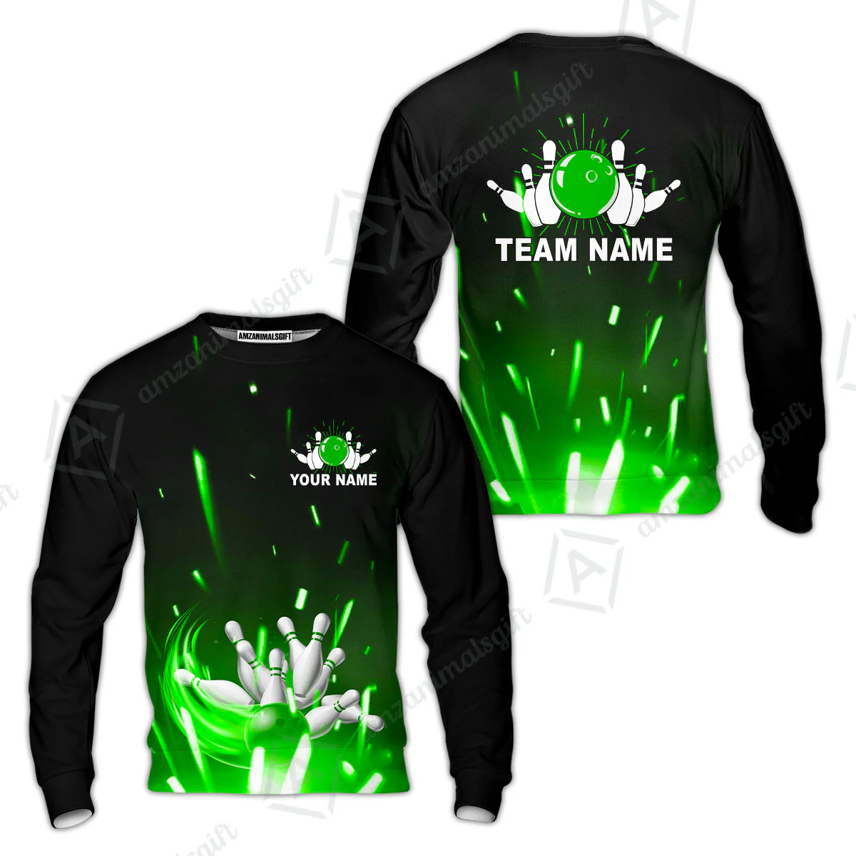 Custom Bowling Team Jerseys Polo Shirts, Bowling uniforms Flame Bowling Ball And Pins Short Sleeve Polo For Men Women Bowlers - Image 48