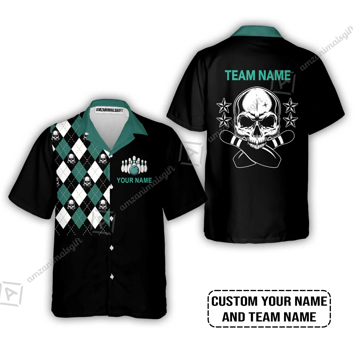 Custom Bowling Women Polo Shirt - Custom Name Skull Black Bowling Personalized Women Polo Shirt - Image 9