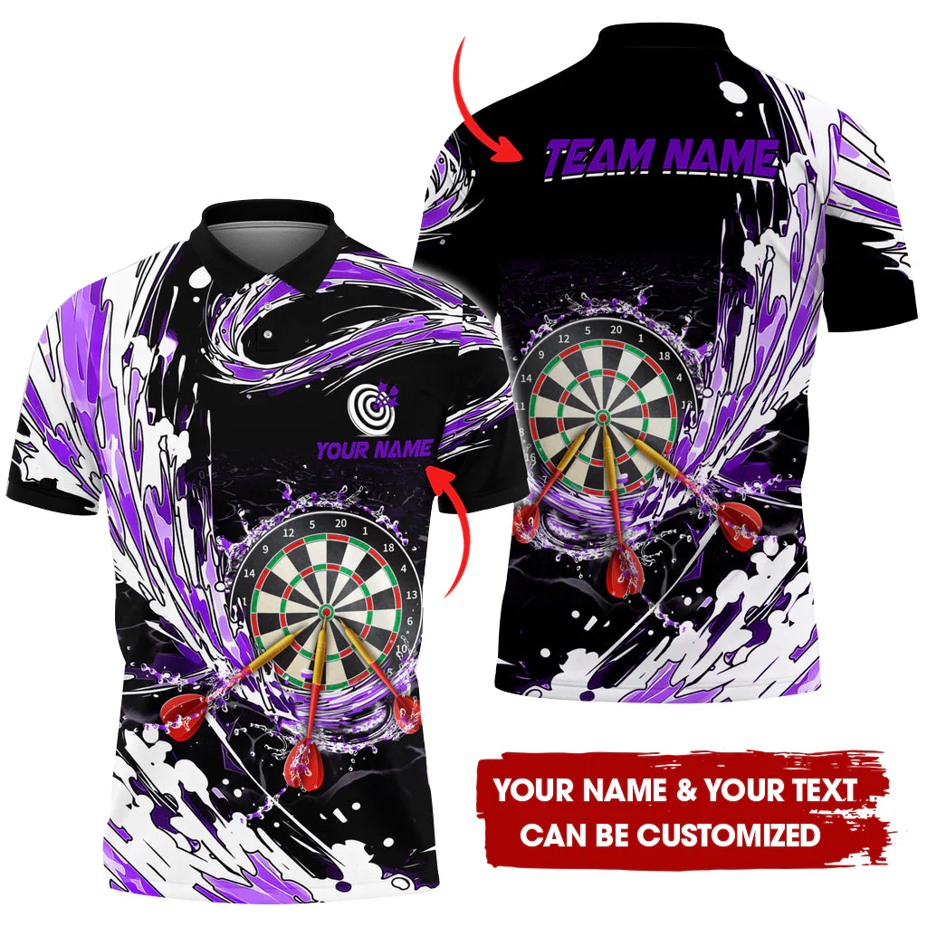 Custom Breath Of Water Darts Men Polo Shirt, Personalized Darts For Team Polo Shirt For Men, Perfect Gift For Darts Lovers, Darts Players - Image 2