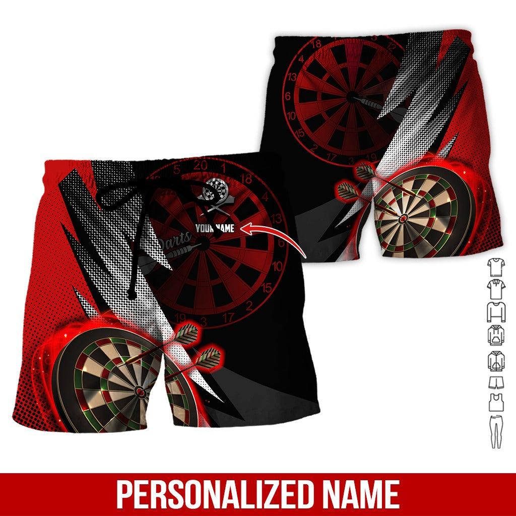 Custom Dart Aloha Hawaiian Shirt - Red Dart Pattern Personalized Name Hawaiian Shirt For Men & Women, Dart Lover - Image 2