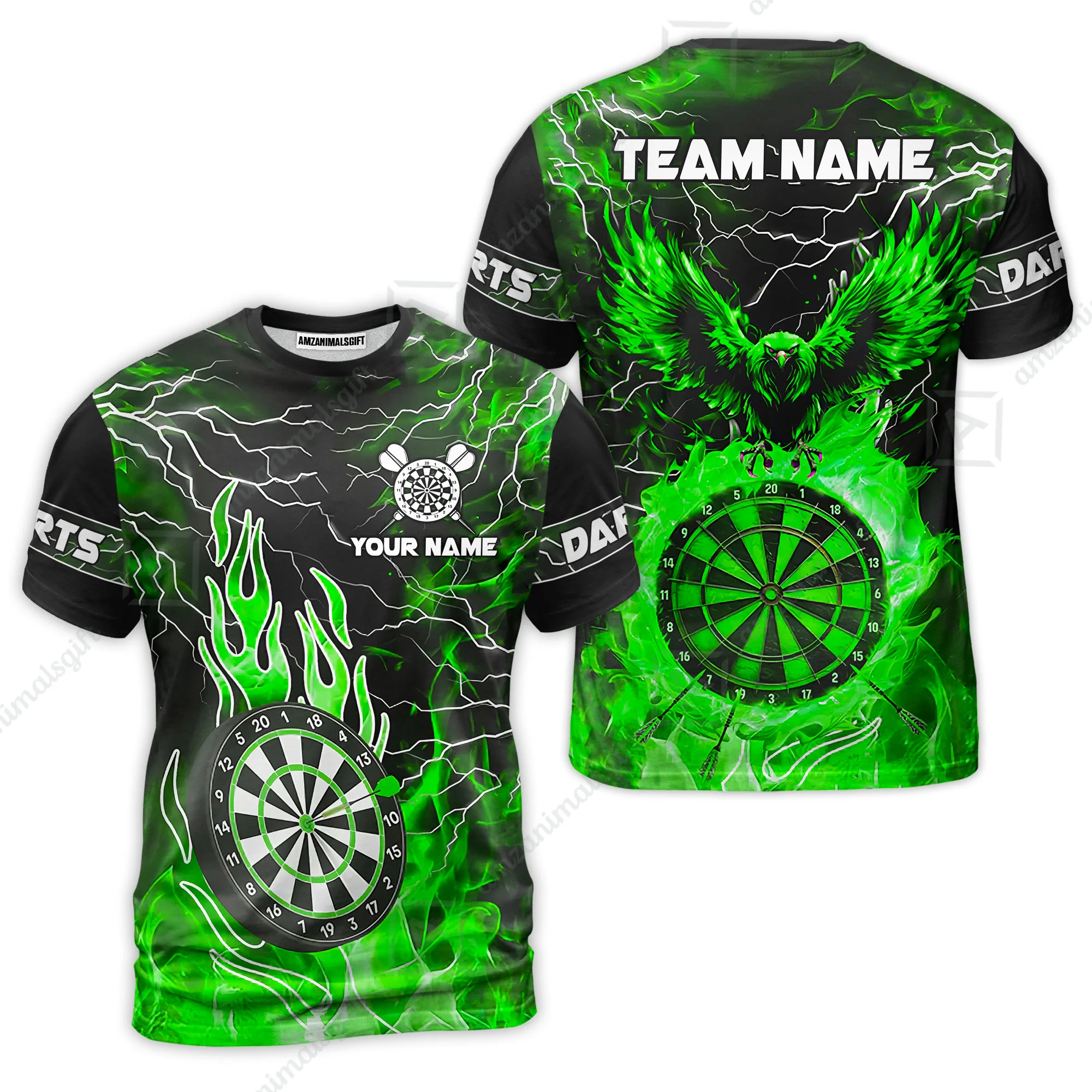 Custom Darts Team Jersey, Dartboard Fire Flame Custom Eagle Darts Jersey Polo Quarter-Zip Shirts, Custom Name And Team Name Darts Uniforms Jersey - Image 11