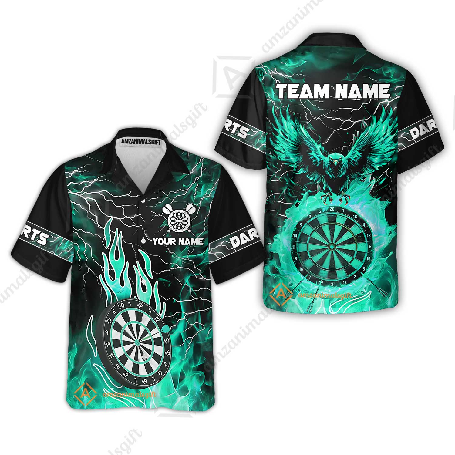 Custom Darts Team Jersey, Dartboard Fire Flame Custom Eagle Darts Jersey Polo Quarter-Zip Shirts, Custom Name And Team Name Darts Uniforms Jersey - Image 31