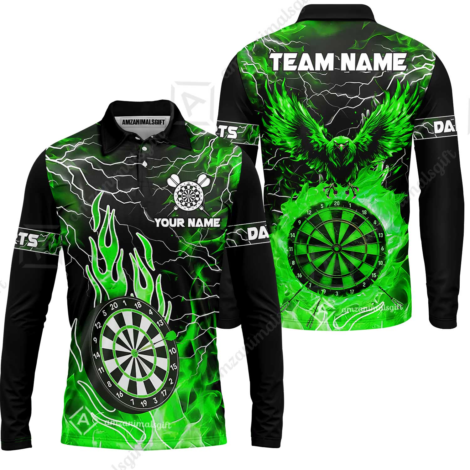 Custom Darts Team Jersey, Dartboard Fire Flame Custom Eagle Darts Jersey Polo Quarter-Zip Shirts, Custom Name And Team Name Darts Uniforms Jersey - Image 40