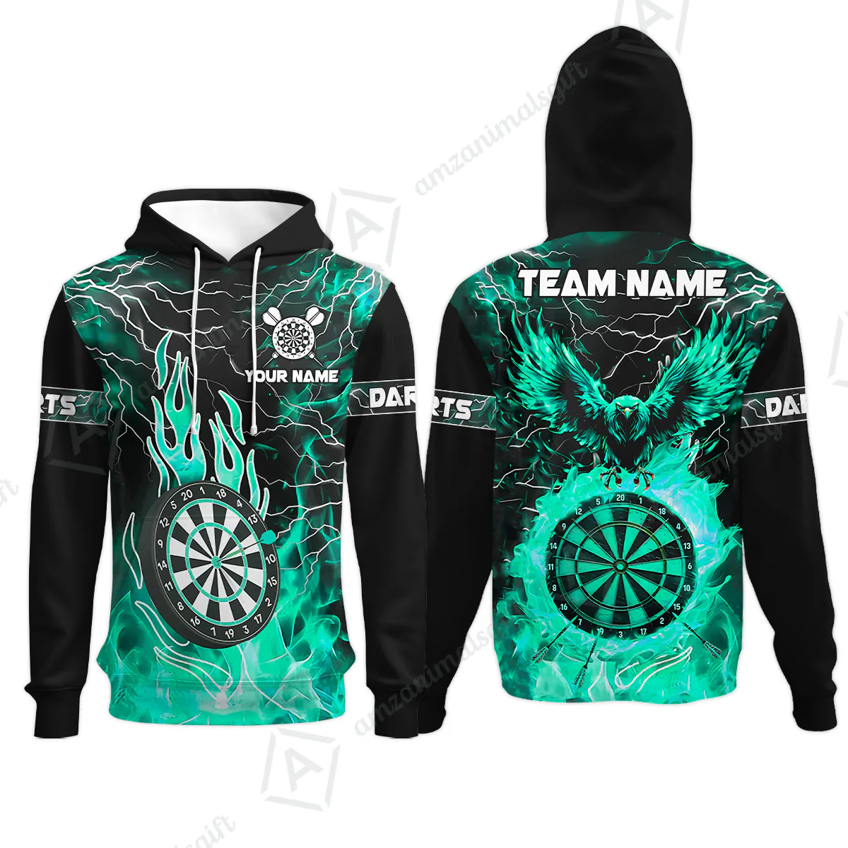 Custom Darts Team Jersey, Dartboard Fire Flame Custom Eagle Darts Jersey Polo Quarter-Zip Shirts, Custom Name And Team Name Darts Uniforms Jersey - Image 51