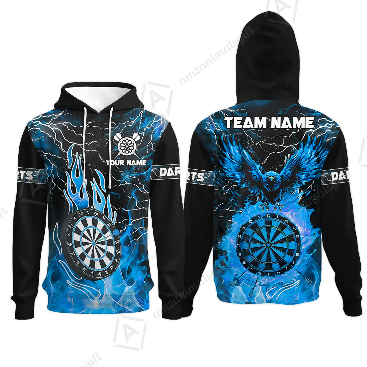 Custom Darts Team Jersey, Dartboard Fire Flame Custom Eagle Darts Jersey Polo Quarter-Zip Shirts, Custom Name And Team Name Darts Uniforms Jersey - Image 53