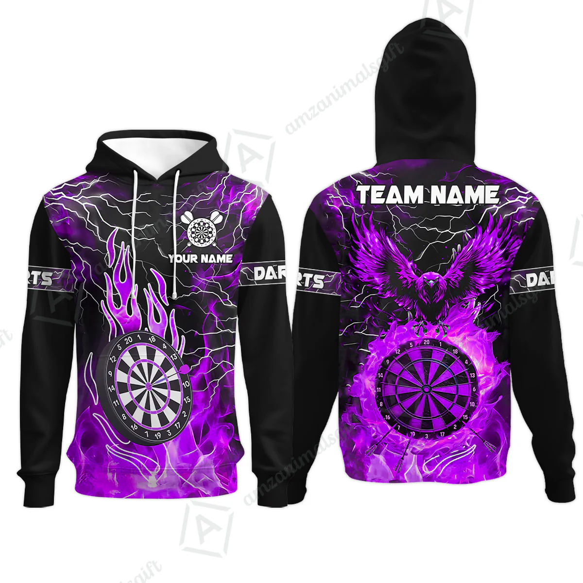 Custom Darts Team Jersey, Dartboard Fire Flame Custom Eagle Darts Jersey Polo Quarter-Zip Shirts, Custom Name And Team Name Darts Uniforms Jersey - Image 54