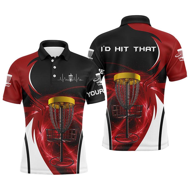 Custom Disc Golf Men Polo Shirt - Custom Name Disc Golf Basket Apparel Men Polo Shirt, I'd Hit That Polo Shirt - Perfect Polo Shirt For Men - Image 2