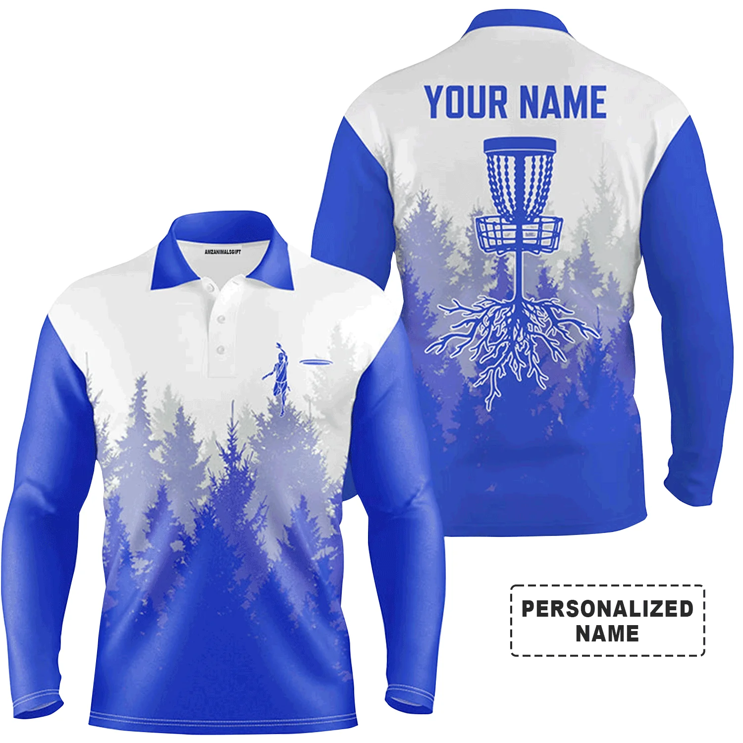 Custom Disc Golf Men Polo Shirt - Disc Golf Basket Hole In The Woods Custom Name Multicolor Apparel - Personalized Gift For Disc Golf Lover, Men, Husband, Team - Image 24