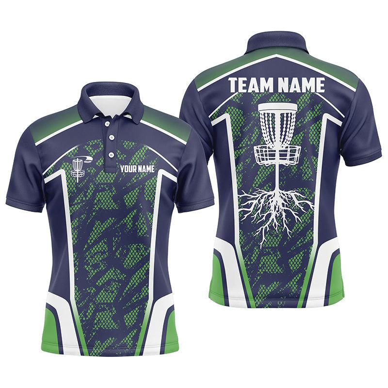 Custom Disc Golf Men Polo Shirt - Disc Golf Custom Name and Team Men Polo Shirt - Hole Blue Green Camo Apparel Polo Shirt - Perfect Polo Shirt For Men - Image 2
