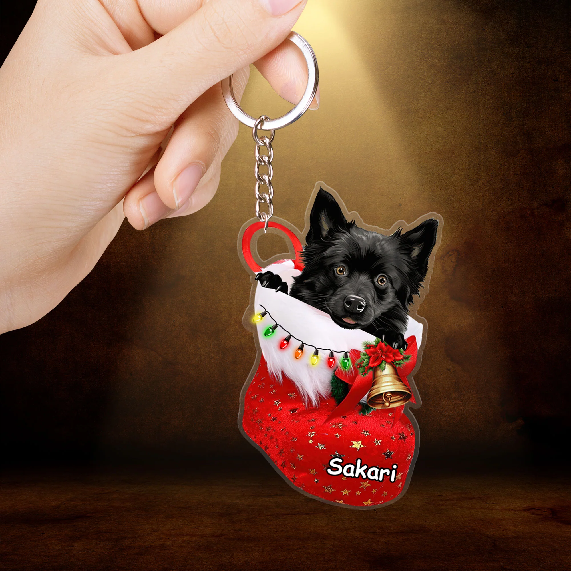 Custom Dog Acrylic Christmas Ornament, Personalized Schipperke In Stocking Christmas Acrylic Ornament for Dog Lover, New Year - Image 4