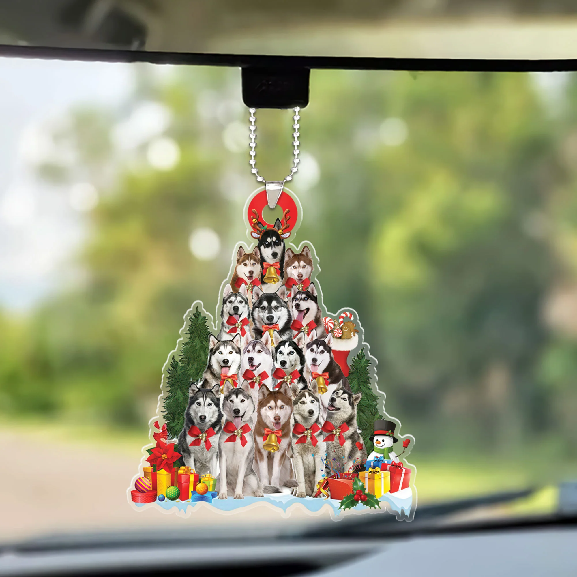 Custom Dog Acrylic Christmas Keychain, Personalized Awesome Husky Dog Whippet Tree & Gift Acrylic Keychain for Dog Lover, Christmas - Image 5