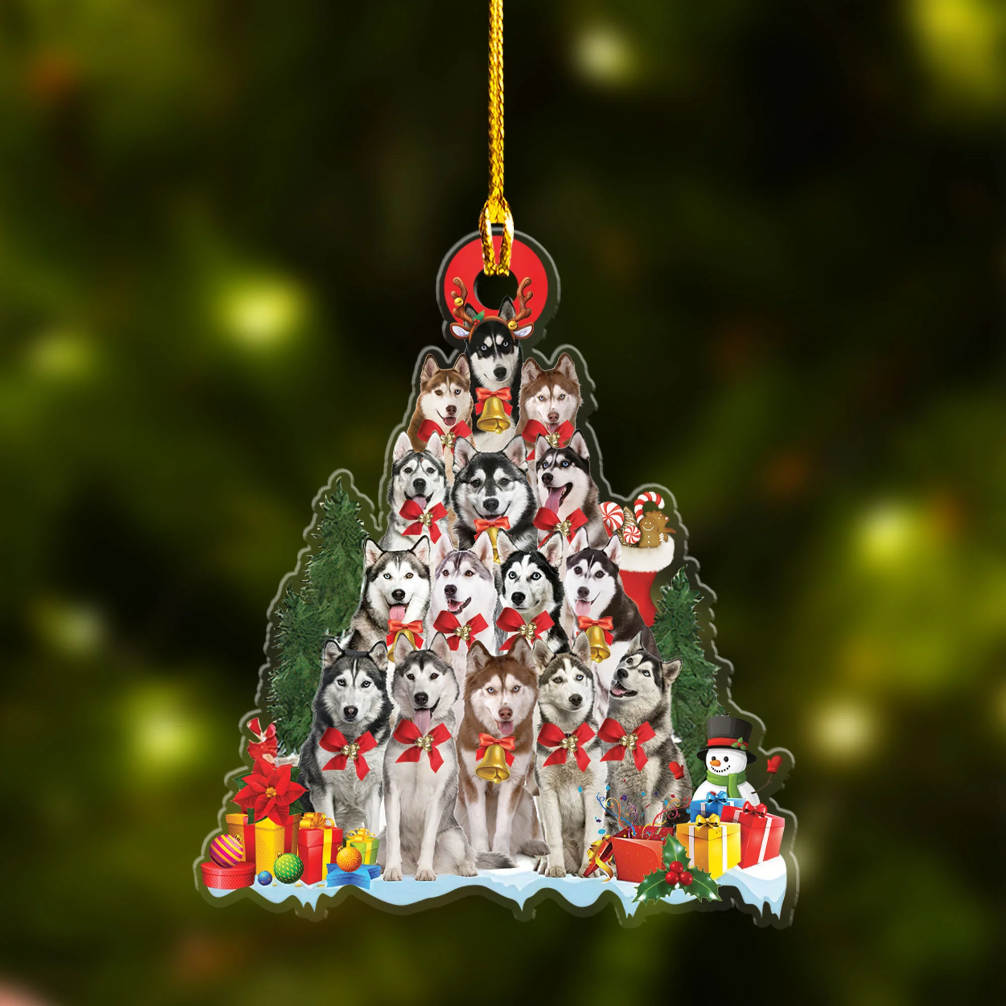 Custom Dog Acrylic Christmas Keychain, Personalized Awesome Husky Dog Whippet Tree & Gift Acrylic Keychain for Dog Lover, Christmas - Image 3