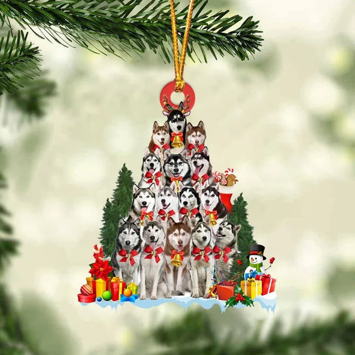 Custom Dog Acrylic Christmas Keychain, Personalized Awesome Husky Dog Whippet Tree & Gift Acrylic Keychain for Dog Lover, Christmas - Image 4