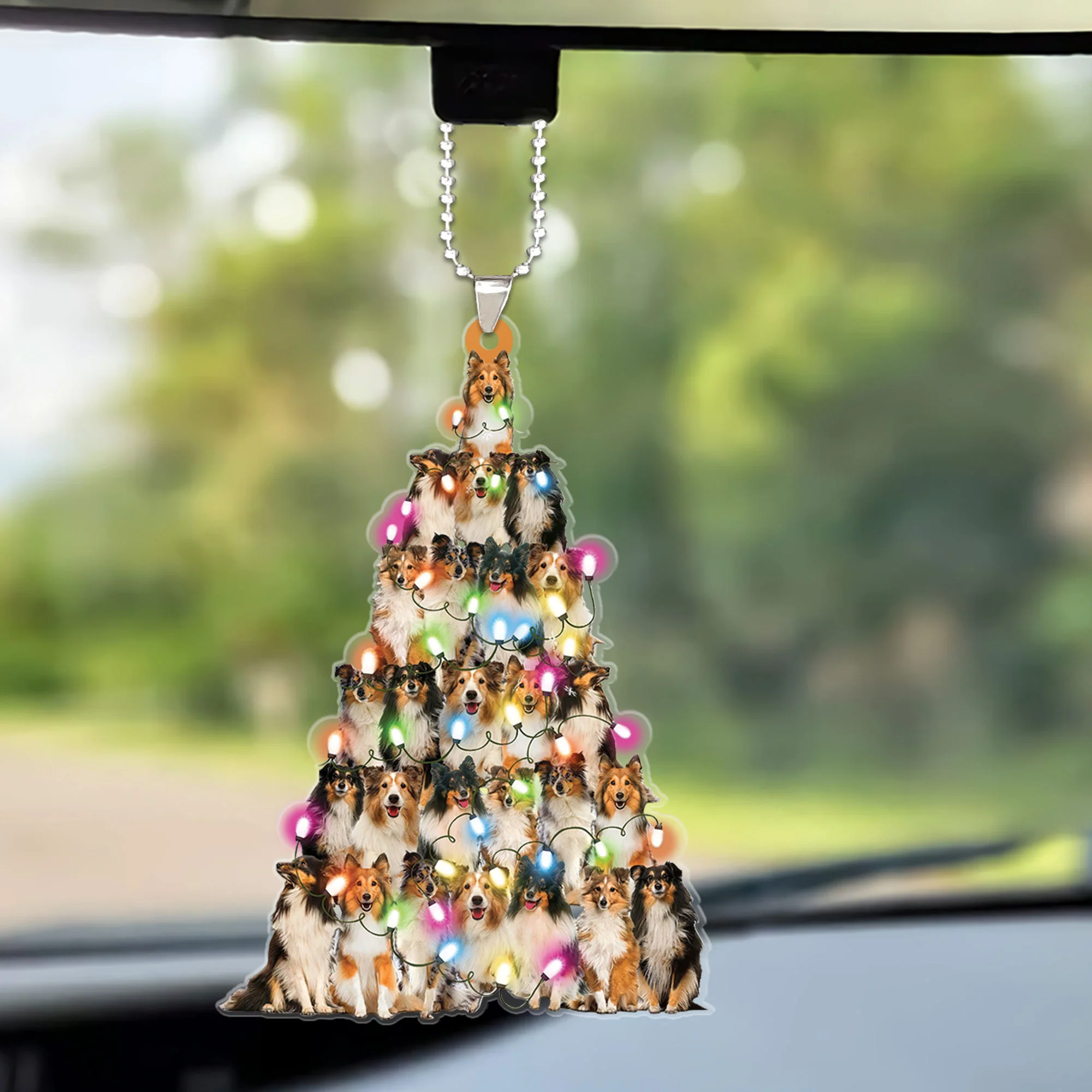 Custom Dog Acrylic Christmas Ornament, Personalized Sheltie Tree Shaped Acrylic Ornament for Dog Lover,Christmas, New Year - Image 3