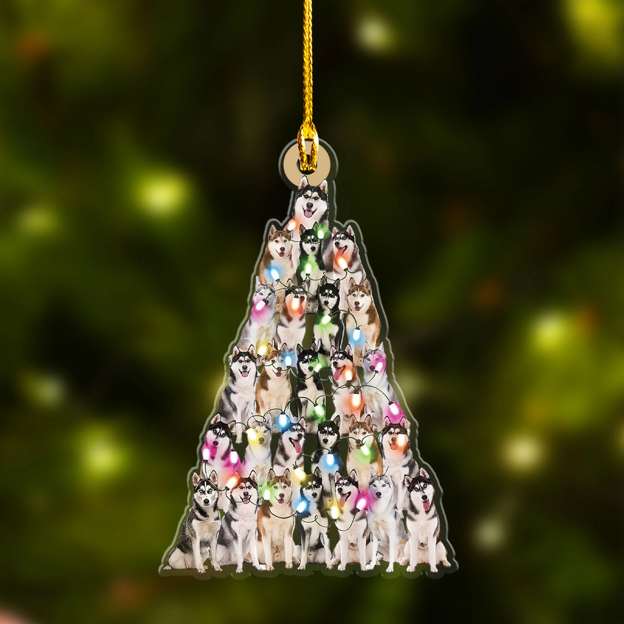 Custom Dog Christmas Car Ornament, Personalized Siberian Husky Christmas Tree Shaped Car Ornament for Dog Lover,Christmas, New Year - Image 4