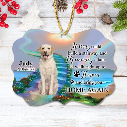 Custom Dog In Heaven Photo Aluminum Ornament, Customized Pet Photo Aluminum Ornament - Memorial Gift For Dog Lovers, Cat Lovers, Pet Lovers - Image 2
