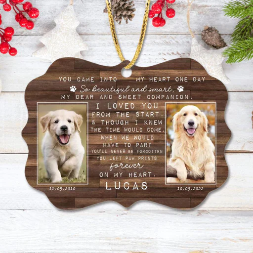 Custom Dog Photo Aluminum Ornament, Customized Memorial Pet Photo Aluminum Ornament - Memorial Gift For Dog Lovers, Cat Lovers, Pet Lovers - Image 2