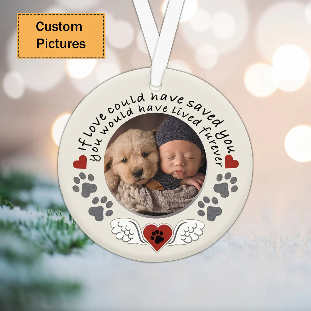 Custom Dog Photo Ceramic Ornament, Custom Pet Photo Ornament, If You Could Have Saved You - Christmas Ornament Gift For Dog Lovers, Pet Lovers - Image 2