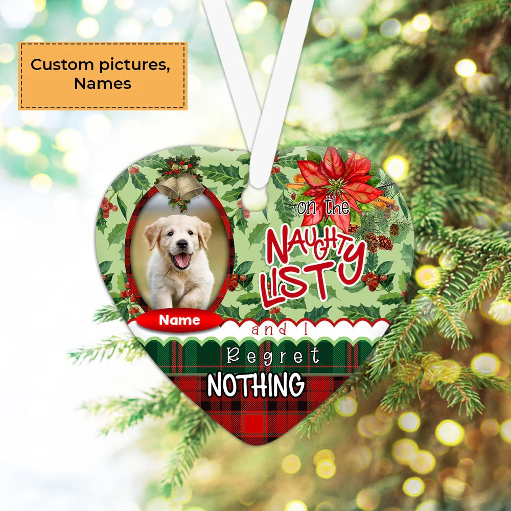 Custom Dog Photo Ceramic Ornament, Custom Pet Photo Ornament, Naughty List Custom Ornament - Christmas Ornament Gift For Dog Lovers, Pet Lovers - Image 3