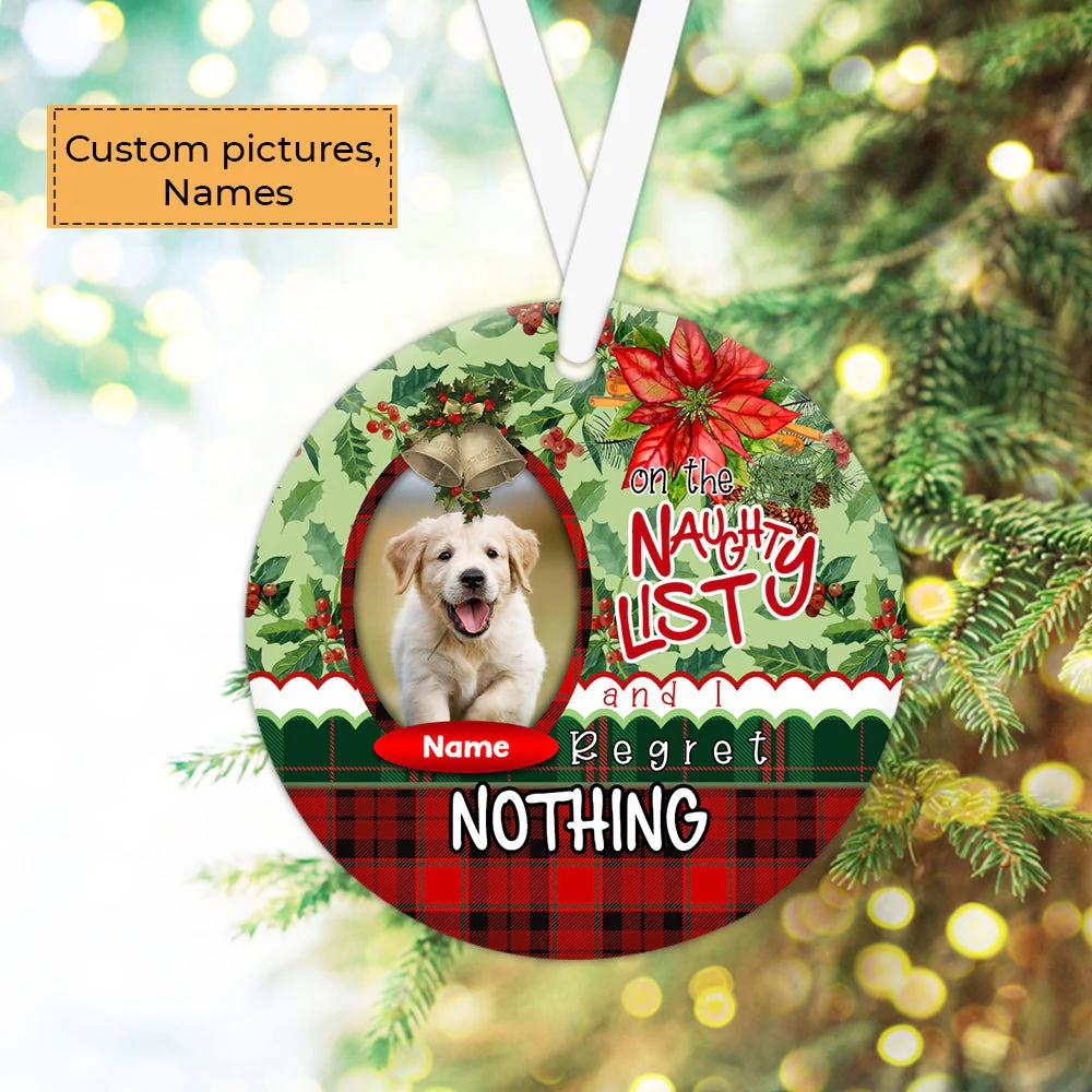 Custom Dog Photo Ceramic Ornament, Custom Pet Photo Ornament, Naughty List Custom Ornament - Christmas Ornament Gift For Dog Lovers, Pet Lovers - Image 4