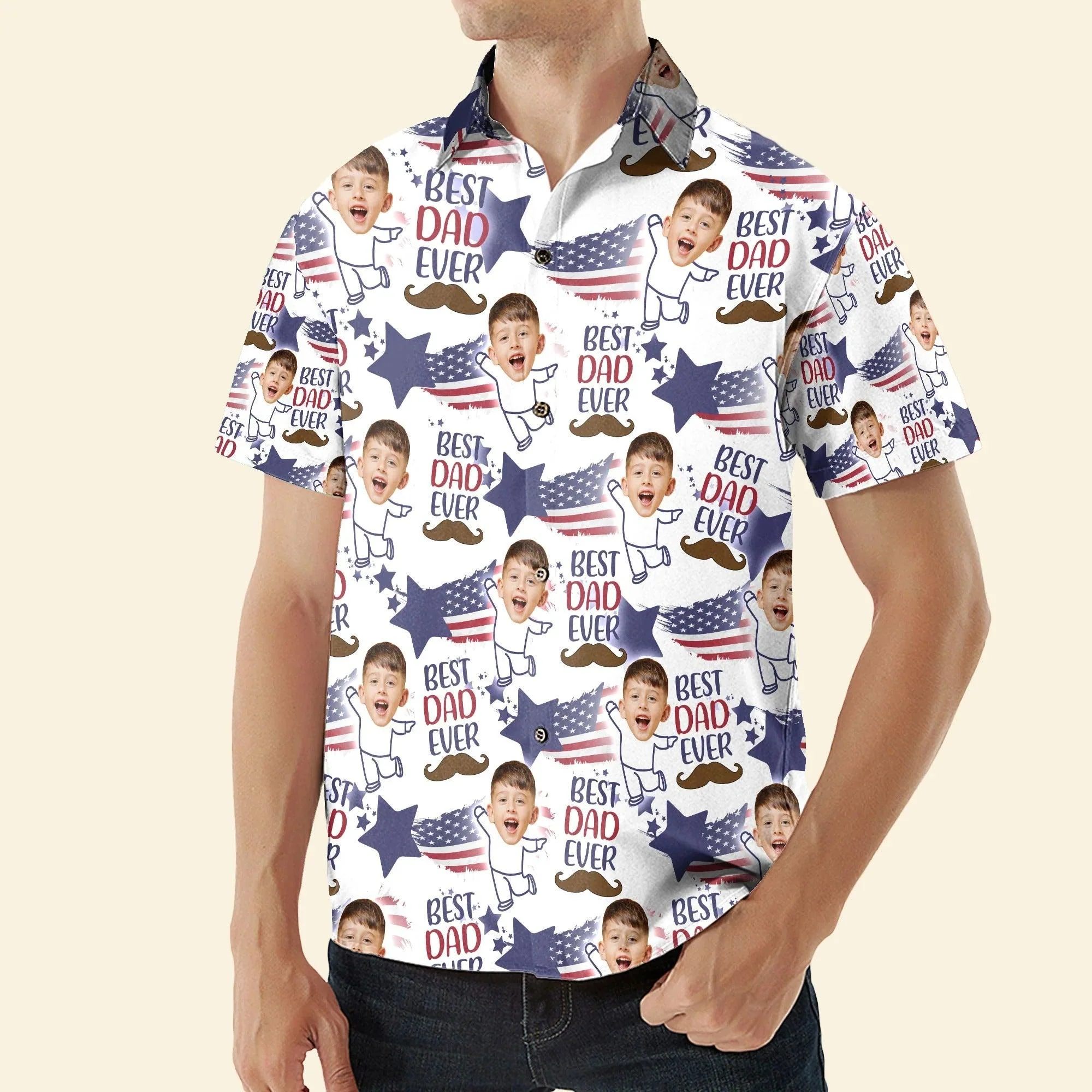 Custom Face Hawaiian shirt - Best Dad Ever Personalized Hawaiian Shirt For Summer - Perfect Gift For Dog Lovers, Friend, Family - Image 3