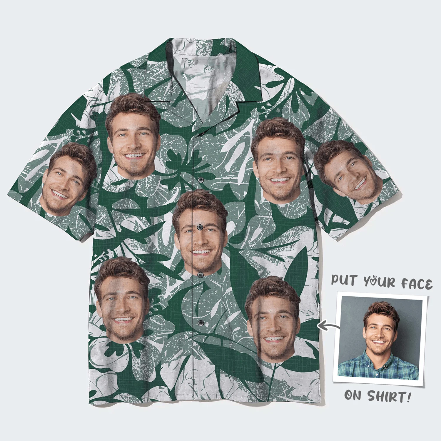 Custom Face Hawaiian Shirt, Flowers Pattern Aloha Shirt, Personalized Shirt Mother's Day, Father's Day Gift For Father, Mother, Grandma, Family - Image 3