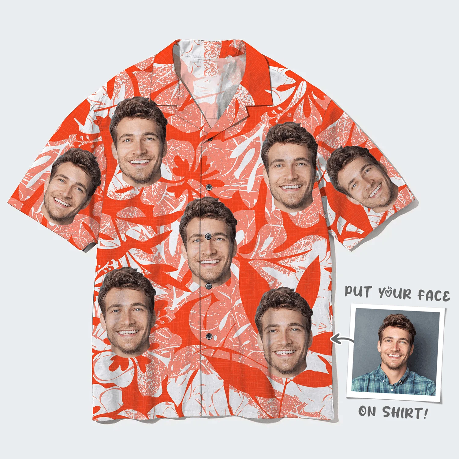 Custom Face Hawaiian Shirt, Flowers Pattern Aloha Shirt, Personalized Shirt Mother's Day, Father's Day Gift For Father, Mother, Grandma, Family - Image 4