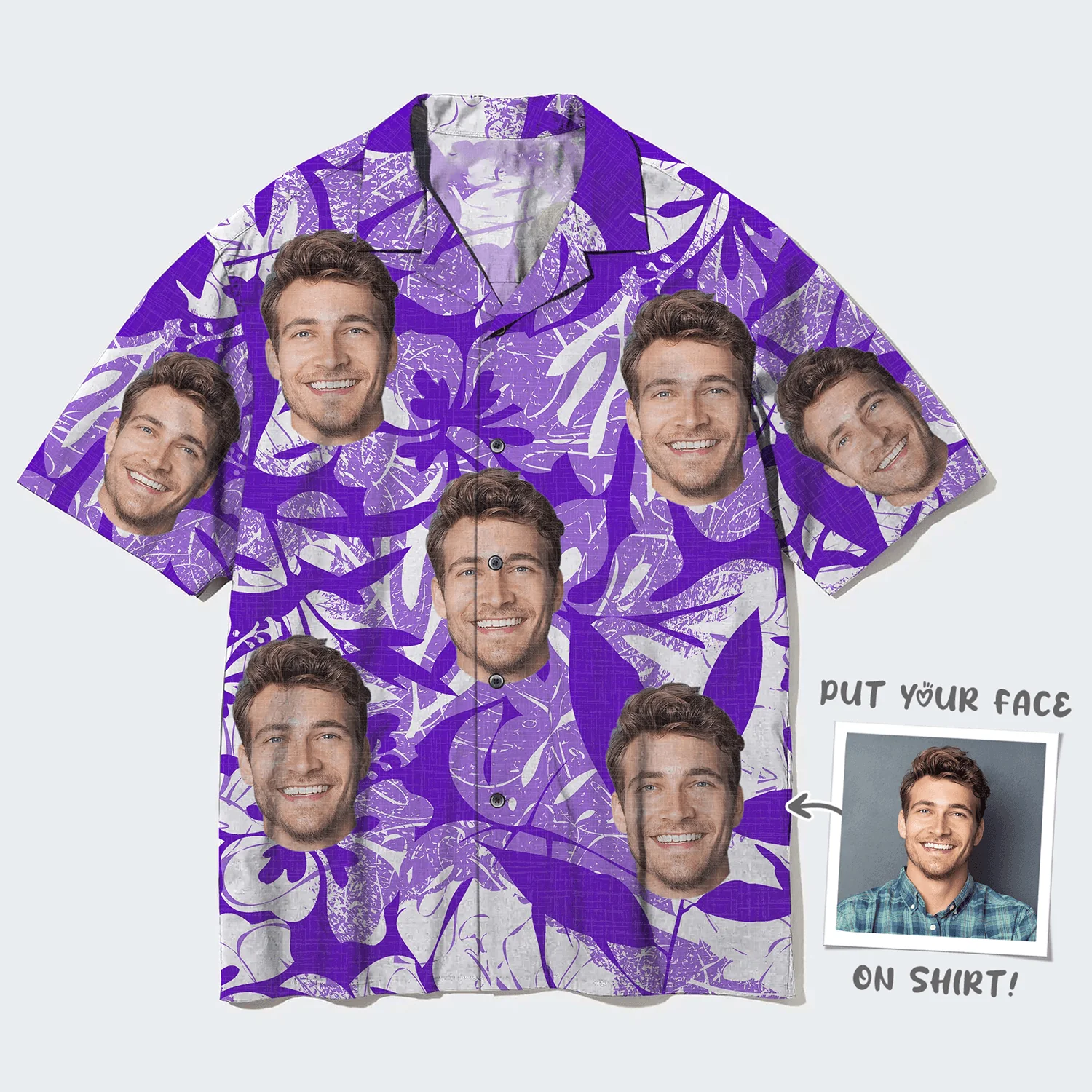 Custom Face Hawaiian Shirt, Flowers Pattern Aloha Shirt, Personalized Shirt Mother's Day, Father's Day Gift For Father, Mother, Grandma, Family - Image 5