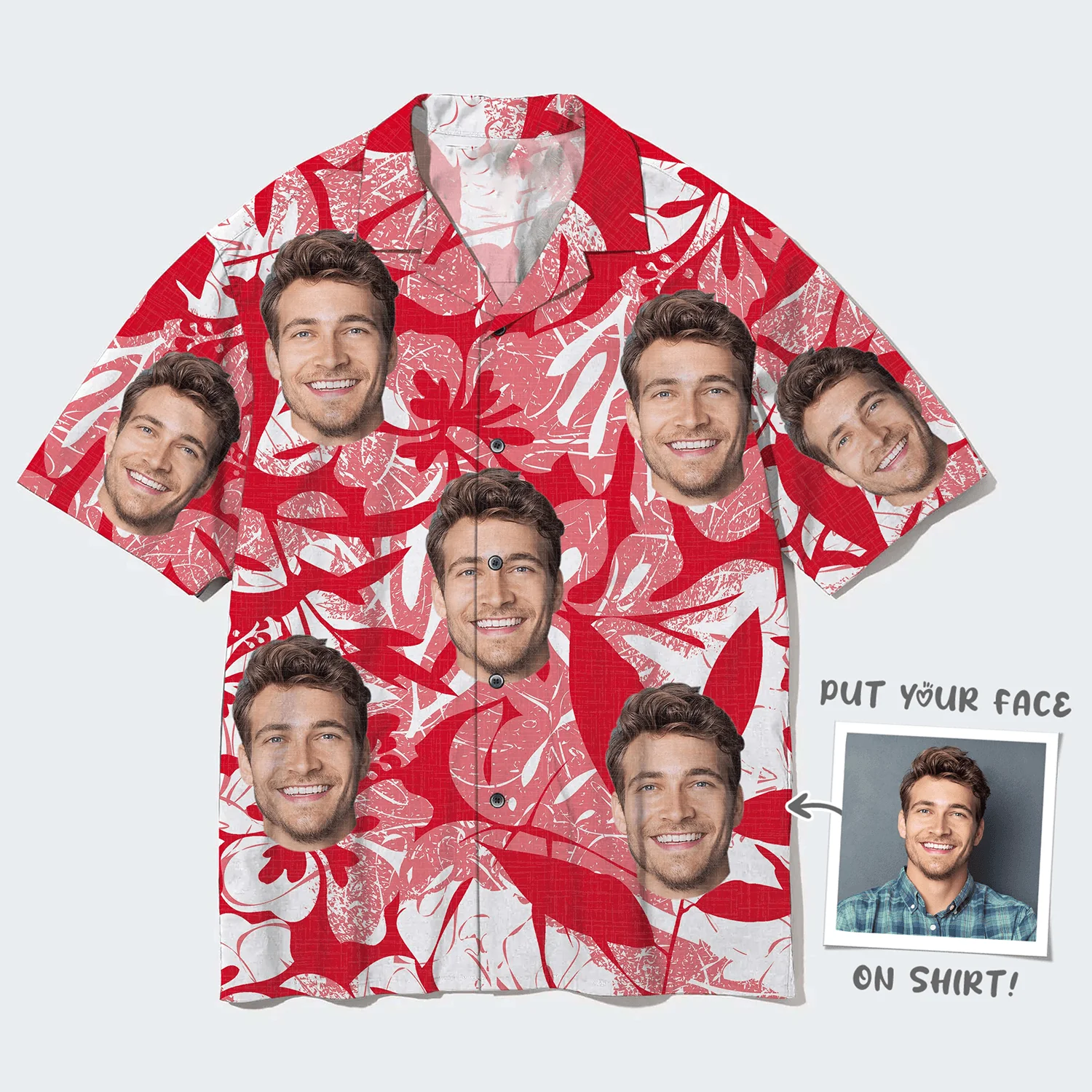 Custom Face Hawaiian Shirt, Flowers Pattern Aloha Shirt, Personalized Shirt Mother's Day, Father's Day Gift For Father, Mother, Grandma, Family - Image 6