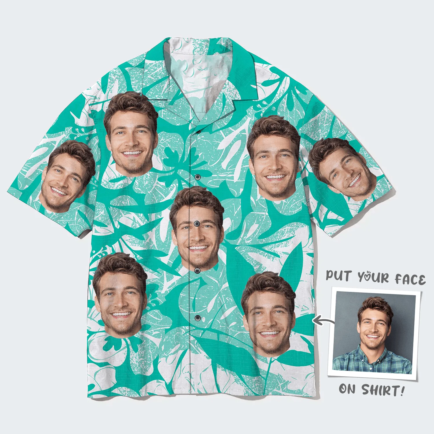 Custom Face Hawaiian Shirt, Flowers Pattern Aloha Shirt, Personalized Shirt Mother's Day, Father's Day Gift For Father, Mother, Grandma, Family - Image 8