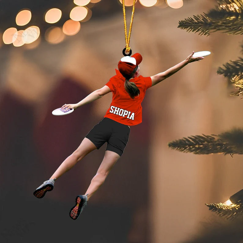 Custom Frisbee Girl Christmas Car Ornament, Frisbee Team Gift Car Ornament For Daughter - Christmas Hanging Tree - Image 5
