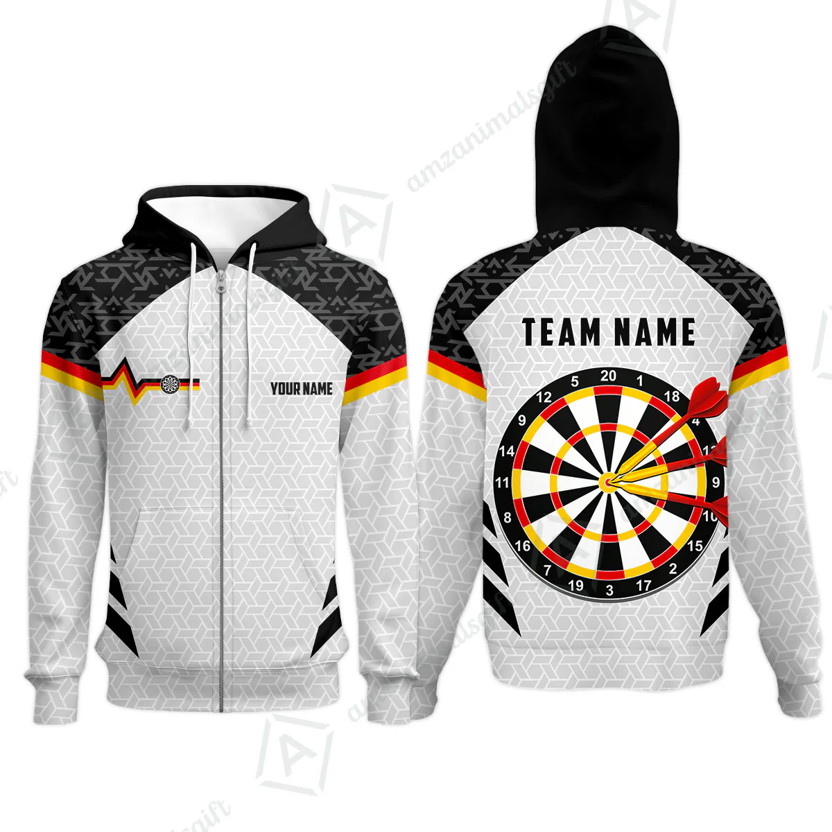 Custom Germany Darts Quarter-Zip Polo Shirt, Personalized Darts For Team Quarter-Zip Polo Shirt - Image 11