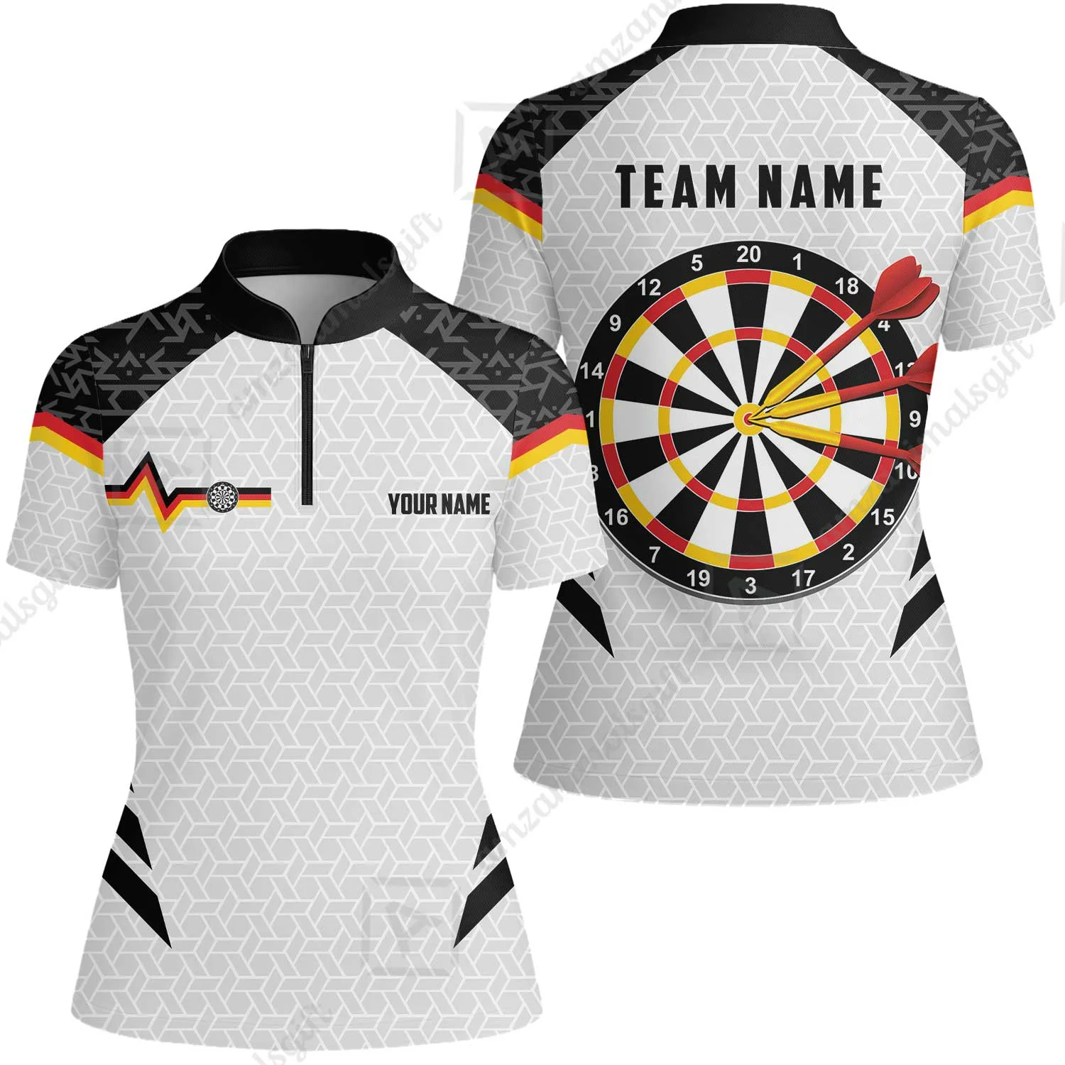 Custom Germany Darts Quarter-Zip Polo Shirt, Personalized Darts For Team Quarter-Zip Polo Shirt - Image 12