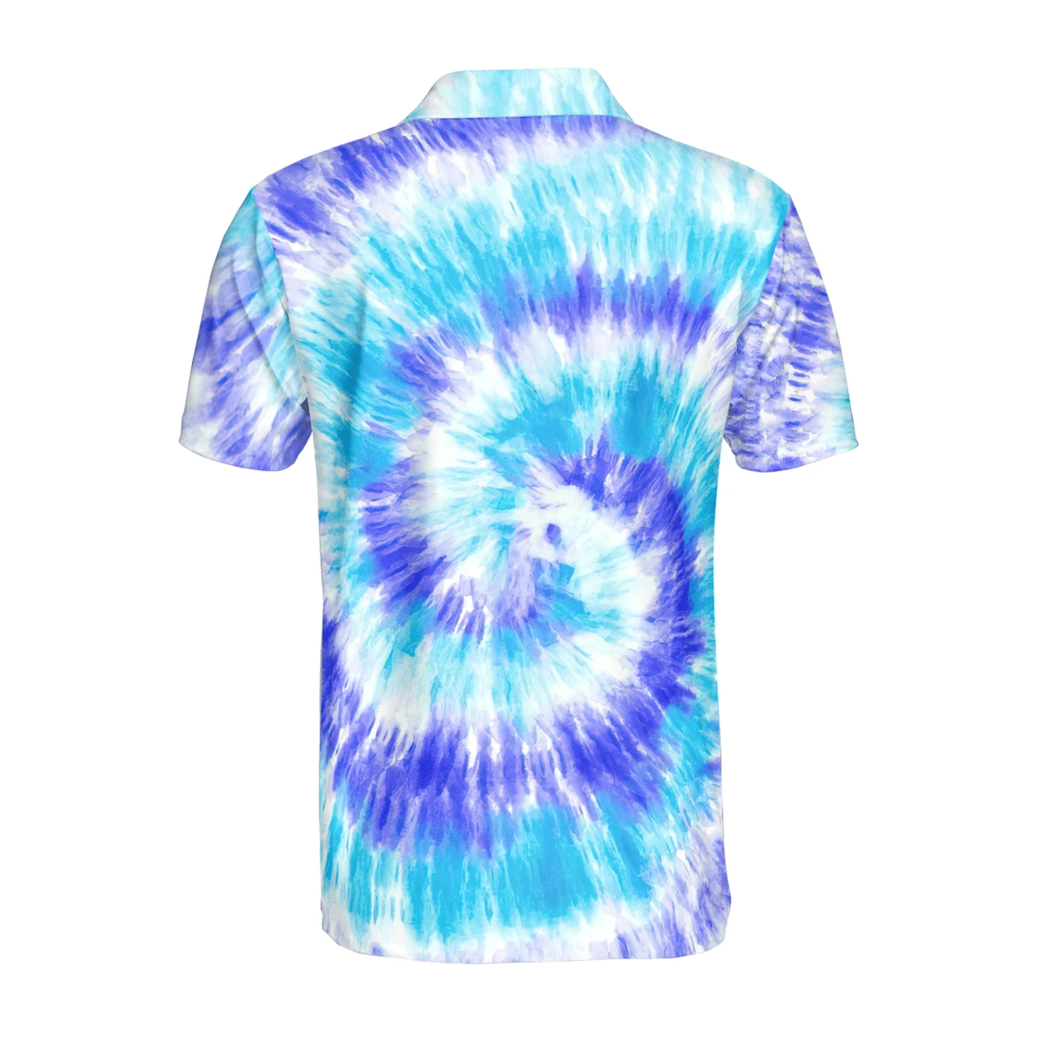 Custom Golf Long Sleeve Men Polo Shirt - Blue Turquoise Tie Dye Background Custom Name Golf Men Polo Shirt - Perfect Polo Shirt For Men, Golfers - Image 5