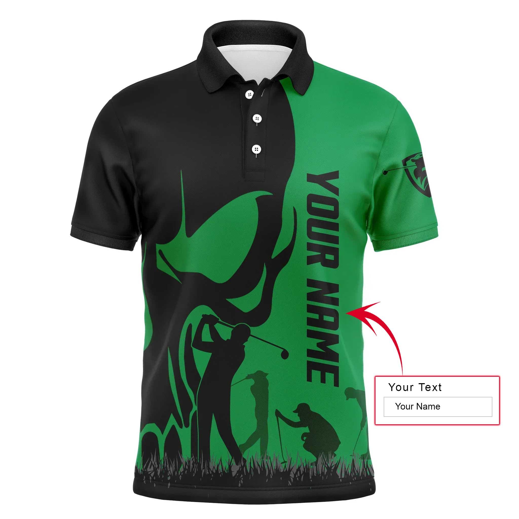 Custom Golf Long Sleeve Men Polo Shirt, Custom Name Skull Golf Ball Skin Apparel Men Golf Polo Shirt - Perfect Gift For Men, Golf Lovers - Image 8